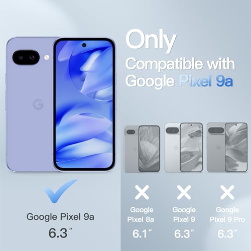 Image of JETech Matte Case for Google Pixel 9a 6.3-Inch 2025, Frosted Translucent Back Protective Slim Phone Cover, Anti-Fingerprints (Iris)