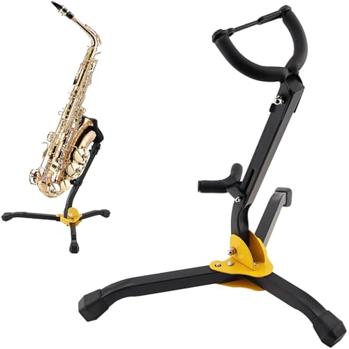 Alto Saxophone Stand, Heavy Duty & Compact Saxophone Stand, Saxophone Holder with Non-Slip Rubber...