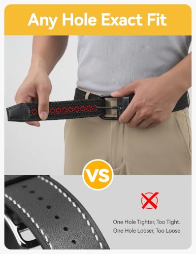 Image of Mile High Life | Braided Stretch Elastic Belts | Pin Oval Solid Black Belt Buckle | PU Loop End Tip Men /Women /Junior Belt