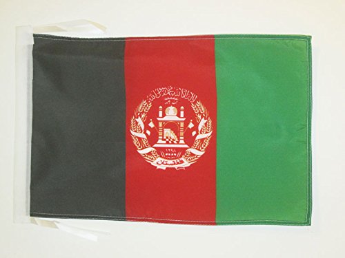 AZ FLAG Afghanistan Flag 18'' x 12'' cords - Afghan SMALL flags 30 x 45cm - Banner 18x12 in