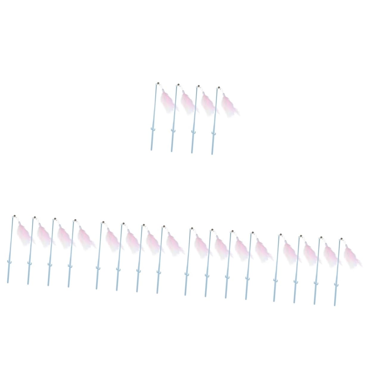 Kisangel 20 STK Katzen-Teaser-Stick Kätzchen Spielzeug interaktives katzenspielzeug Streichelstab für Haustier Katzenspielzeug für Kätzchen Kaktus Katzenstock Zubehör Feder