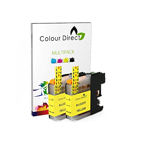 2 X Amarillo Colour Direct LC223 Tinta Compatible Cartuchos Por Brother DCP-J4120DW , DCP-J562DW , MFC-J4420DW , MFC-J480DW , MFC-J4620DW , MFC-J4625DW , MFC-J5320DW , MFC-J5620DW , MFC-J5625DW