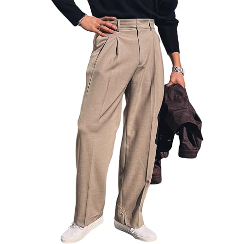 Pantalon habillé ample homme plissé au style décontracté chic