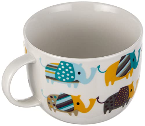 Excelsa Ensemble De 6 Tasses à Café Avec Plateau En Céramique, Multicolore Cod.6