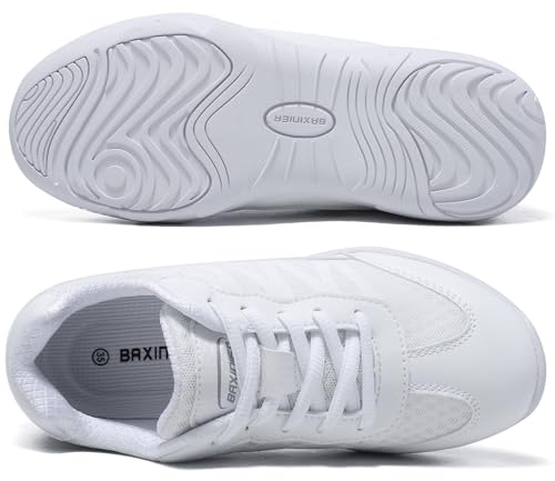 TUOTOM White Cheer Shoes for Girls Lightweight Youth Kids Cheerleading Sneakers Hip Hop Dance Shoes Tumbling Tennis4