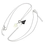 [OKUMEYR] 太陽と月のネックレス クリスタル付きカップル用お揃いデザイン で着用する恋人向けアクセサリー 男女兼用