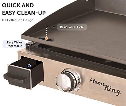 Flame King Flat Top Portable Propane Cast Iron Grill Griddle Tabletop, RV or Wall Mounted, Stand on Floor for Outdoor Camping, RV, Marine,Black - Image 7