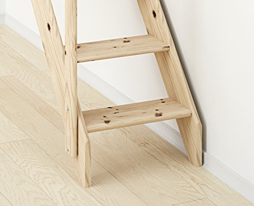 DOLLE Raumspartreppe aus unbehandelter massiver Fichte Höhe bis 283,5 cm inkl. Geländer mit zweigeteilter Wange