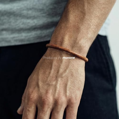Pulsera de cuero para hombre con cierre impermeable miniatura 5