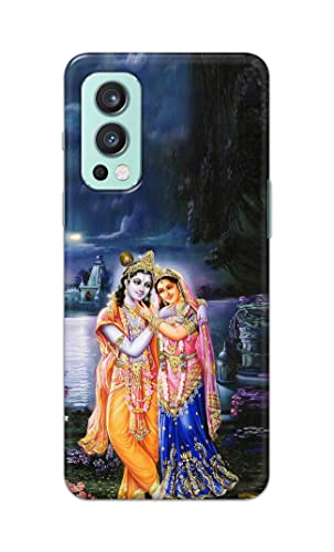 Image of Printed Hard Back Cover Case for OnePlus Nord 2 5G Back Cover (Radha Krishna) -1803