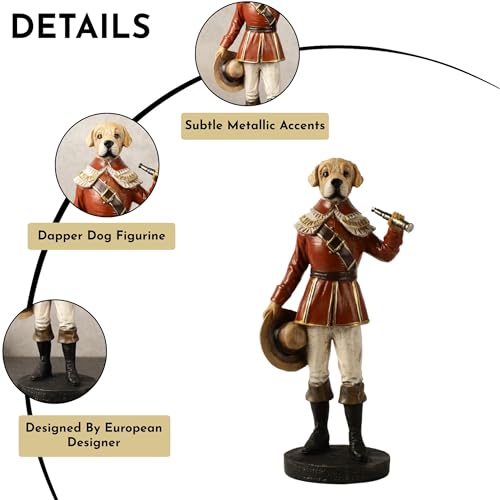 Image of ARMONIA Victorian Style Dog Figurine, Decorative Statue with Metallic Accents, European Designer Collections Idol for Home Decor Gift,New Year Gift,Christmas Decoration & Housewarming