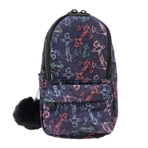 Estojo Escolar Daterra Mini Mochila Com Alca Ancora Preto