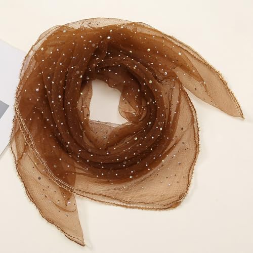 Women's Glitter Decor Head Scarf, 31.5 Inch Rhinestone Head Scarf, Fashionable and Versatile3