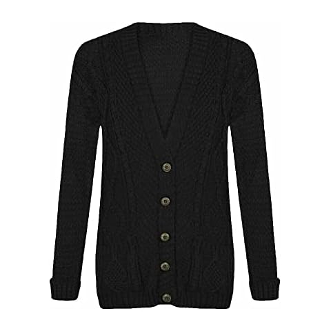 LUXFAB Womens Chunky Cable Knit Cardigan Cover