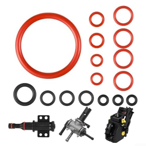 Kit de juntas tóricas de goma para máquina de café, válvula de vapor y salida de agua para Saeco para Spidem para modelos Gaggia, resistentes a la temperatura, -40 ~ 200 °C, negro y rojo (10 piezas)