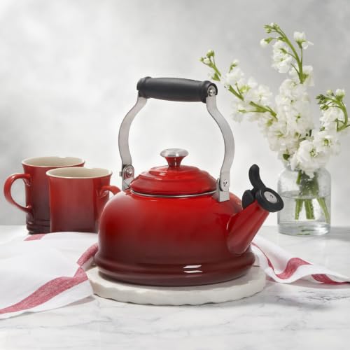Image of Le Creuset Enamel On Steel Whistling Tea Kettle, 1.7 qt., Nectar