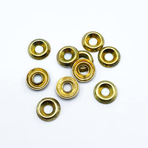 100 Stück Metall Rosetten vermessingt, 10 mm Rosette Zierscheiben Unterlegscheiben Cover