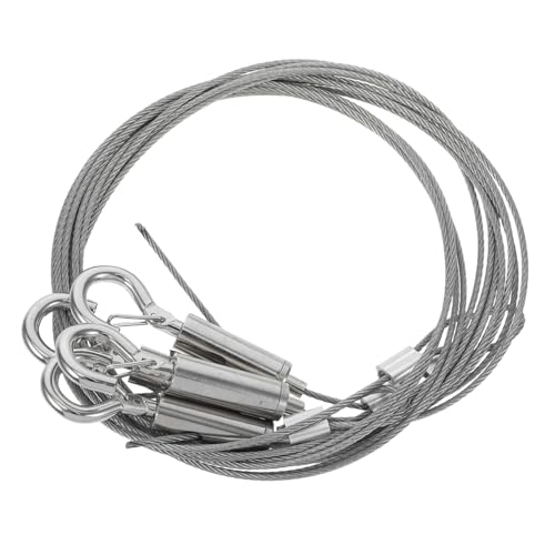 FIXOSHEE 4pcs Ceiling Hooks Steel Wire Wall Hanging Hooks Picture Hanging Wire Kit Adjustable Rope Hanger for Home Office Metal Gallery System