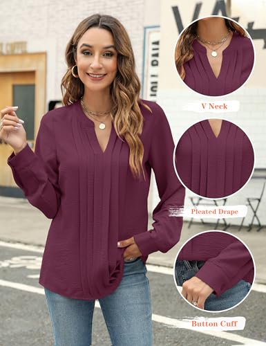 Image of Blooming Jelly Women's Long Sleeve Blouses Dressy Casual Business Work Tops