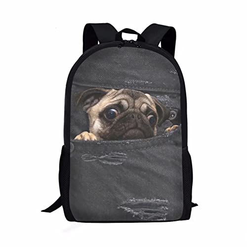 KUIFORTI Denim Carlin Cartable Scolaire pour Garçons Filles, Enfants Grands Cartables Durable Randonnée Camping Ordinateur Portable Sac À Dos Casual Daypack Cover