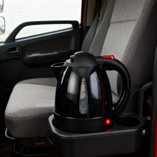 Hervidor eléctrico portátil para auto, 1000ml acero inoxidable miniatura 4
