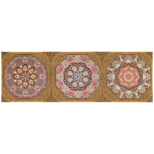 REDS - Zerbino Decorativo con Fantasia Colorata – Stampa 3D e Design Unico, Fondo Antiscivolo in Gomma, Adatto per Interni ed Esterni, 25x75 cm