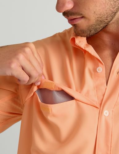 Image of HUK Men's Tide Point Kc Scott Original Artwork Short Sleeve Shirt, Fishing Button Down
