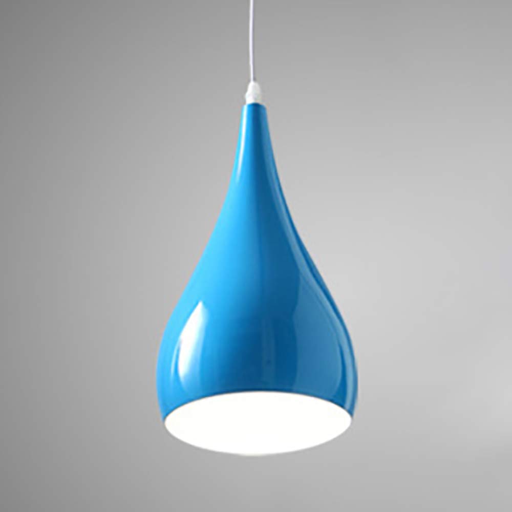Mengjay Trade Fashion Pendant Light E27 Base Metal Hanging Lighting Lampshade for Restaurant Dining Room Study Room Home Decoration (Blue)