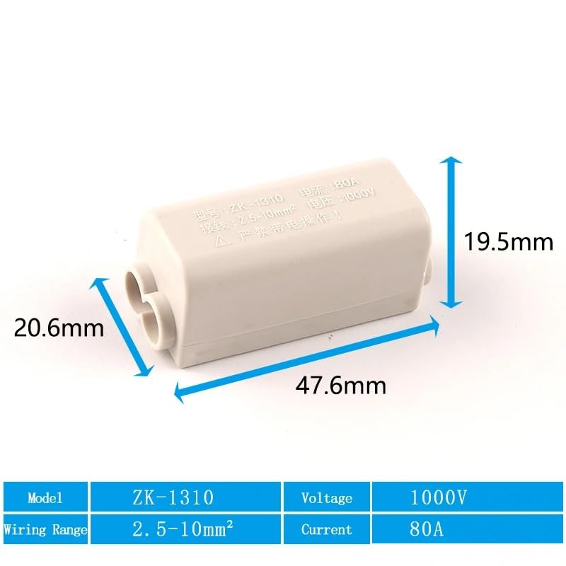 High Power Wire Cable Splitter Junction Box Quick Wiring Connector Terminal Block 60A/400V 1-6mm2 80A/1000V 2.5-10mm2(ZK1310,30 PCS)