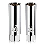 Zündkerzenschlüssel 16mm 14mm Magnetisch Zündkerzen Nuss set, 3/8, 12-Kant, Extra Dünnwandige...