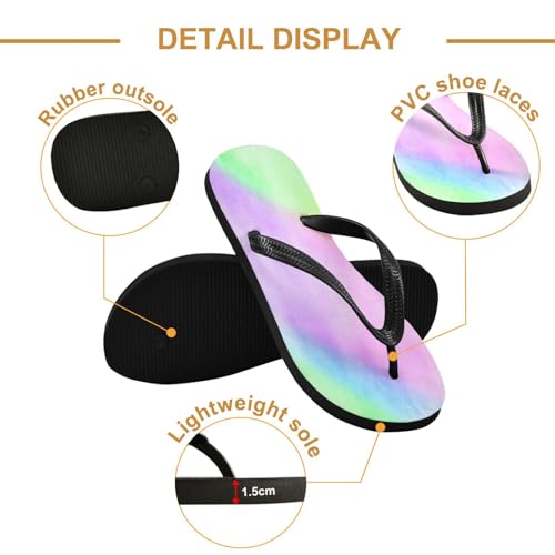 Nander Beautiful Rainbow Colors Sandal Flip Flops of Men's & Women's,Beach Slippers Flip Flops Shower Shoes2