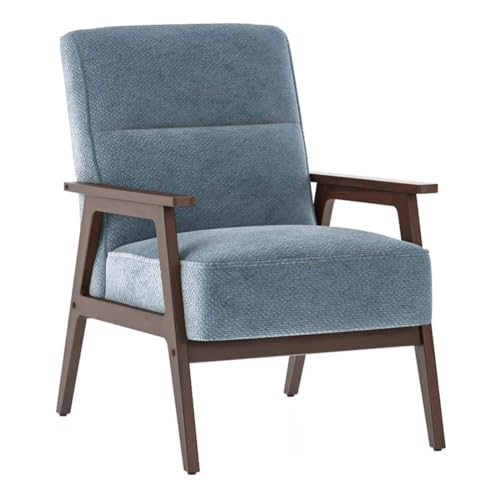 Image of Urban Ladder Logan 1 Seater Wooden Sofa in Blue Colour