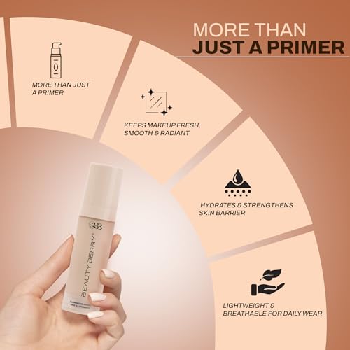 Image of Beauty Berry Base Illuminator Primer - 30ml | Luminous Finish, Long Lasting & Lightweight Formula | Keeps Makeup Fresh, Smooth & Radiant | Hydrating Primer for Face