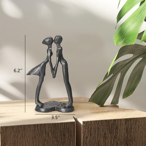 Escultura pareja abstracta de hierro fundido 6 in miniatura 4