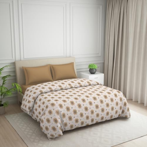Image of Welspun Polycotton Ac Comforter Double Bed Quilt Blanket | 120 TC Duvets for Double Bed | Health Layer & Machine Washable | (88 inch X 106 inch Inches) - Brown