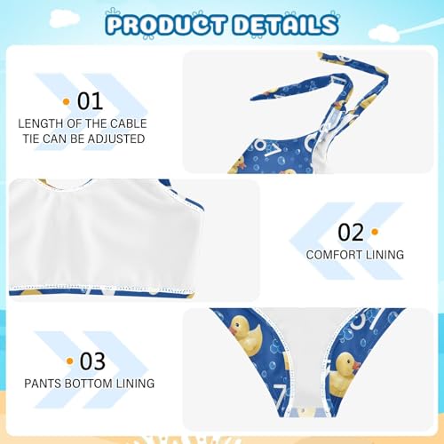 Image of Boccsty Cute Crab Red Blue Girls Swimsuits Kids Bikini Sets 2 Pcs Bathing Suit for 3T