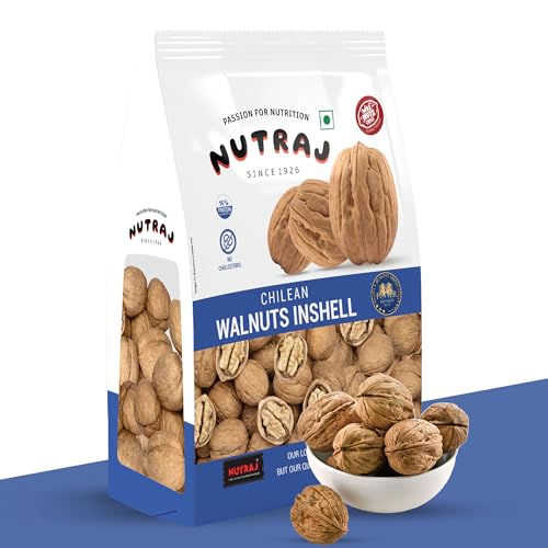 Image of Nutraj Chilean Walnut Inshell 500g Pouch | Akhrot | Dry Fruits | Nuts | Grocery Items.