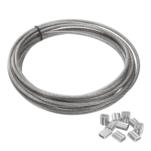 Câble en acier inoxydable 304 avec gaine vinyle transparente PATIKIL