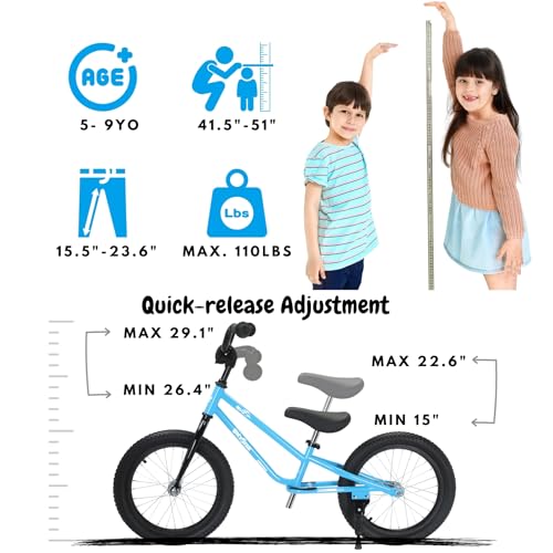 Bicystar 16 Inch Kids Balance Bike For 5-8 Year Old, Bmx Kids Bike With No Pedals thumb #1