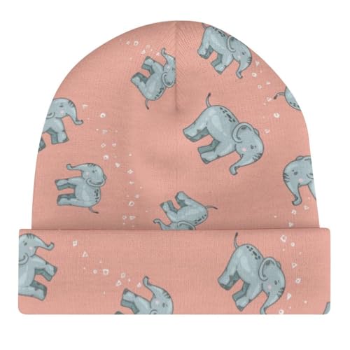 Cute Cartoon Elephant Pattern Kids Beanie Hat for for Girls Boys Children Cap Winter Knitted Chemo Cancer Headwear Accessories Gifts Decoration Black4