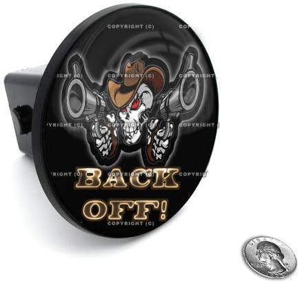 2" Tow Hitch Receiver Plug Cover Insert for SUV's & Trucks - Back Off Skull Style-9856-6715