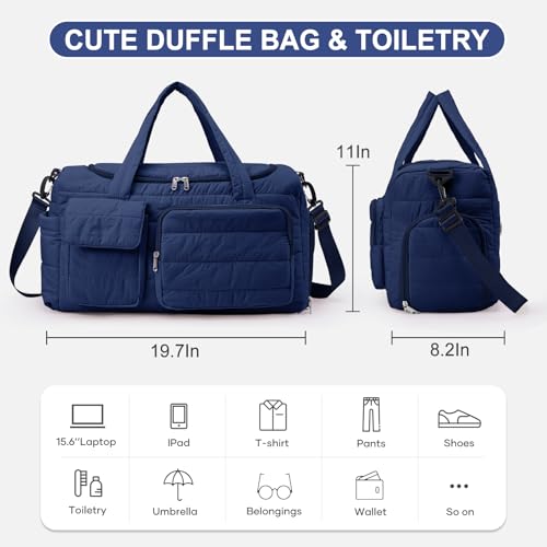 Image of Small Gym Bag for Women, Travel Duffle Bag Carry On Weekender Bag with Shoe Compartment