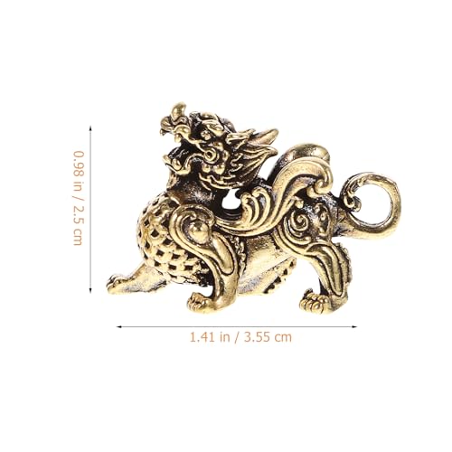 Estatua Feng Shui Pixiu Latón 2pcs Decoración Hogar Oficina miniatura 3
