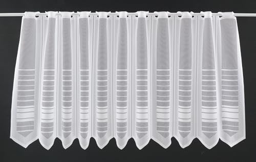 Gerster Scheibengardine grafisch 60 cm hoch weiß - Wunschbreite frei wählbar durch gekaufte Menge in 28 cm Schritten - Meterware Gerster Scheibengardine grafisch 60 cm hoch weiß - Wunschbreite frei wählbar durch gekaufte Menge in 28 cm Schritten - Meterware