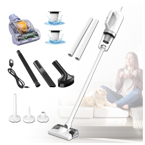 LRF-yxkj Aspiradora Fregona Sin Cable 5 in 1 Batería Recargable USB,Depósito 200 Ml, Aspiradora Fregona Sin Cable con 2000mah*3 Baterías para Mascotas/Alfombras/Coche/Suelos Duros/Cama