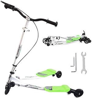 Swing Wiggle Scooter, Kick Scooter, 3 Wheels Foldable Swing Scooter, Foldable, Aluminum Frame, and Adjustable Handlebars