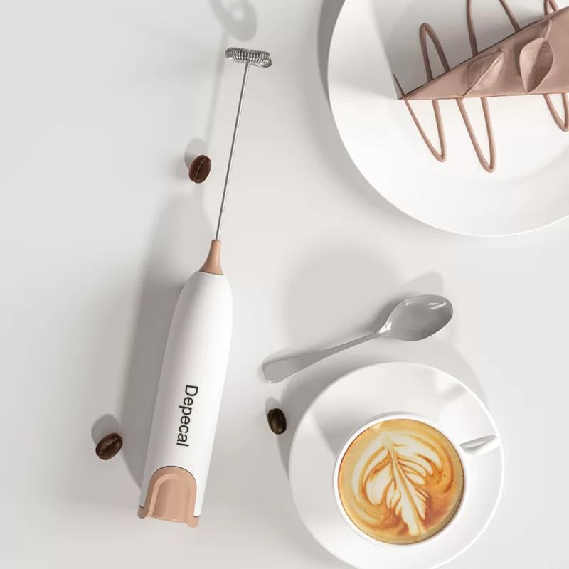USB Rechargeable Milk Frother Stick Handheld Mini Electric Foam Maker Coffee Frother with Stainless Steel Whisk Drink Mixer Milk Foamer Blender for Cappuccino Hot Chocolate Frappe Egg