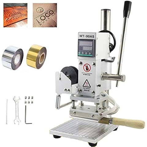 YUNSHINE Multi-Function Digital 220V Foil Hot Stamping Machine Logo Embossing Brass Alphabets Letters Label Bronzing Machine Leather Wood Stamp Embosser Tool Set(Machine) Cover