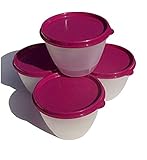 Tupperware Refrigerator Bowls Clear with Royal Purple Seals