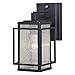 VAXCEL Hyde Park 1 Light Dusk to Dawn Bronze Mission Outdoor Wall Lantern Clear Glass